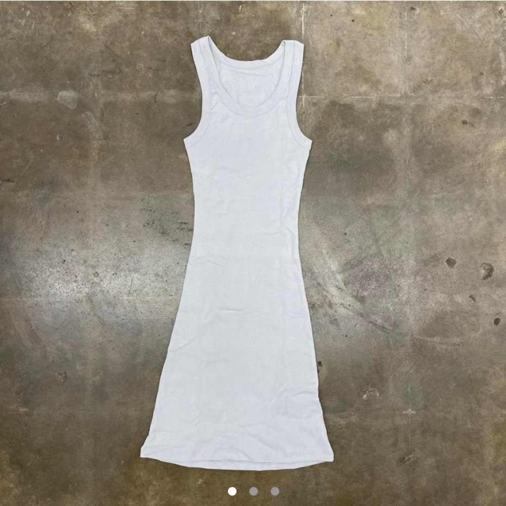 LOS ANGELES APPAREL silver mist baby rib racer back dress